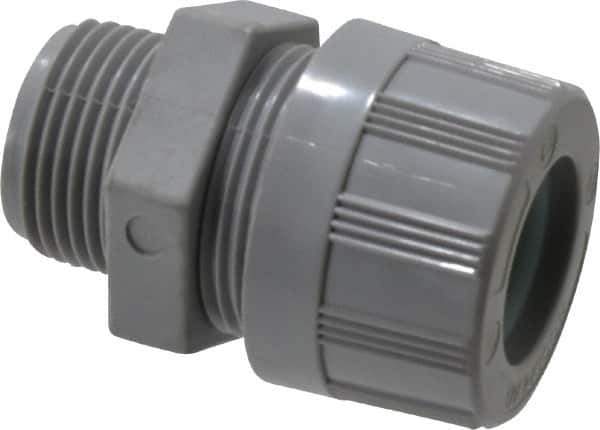 Woodhead Electrical - 9.53 to 11.1mm Capacity, Liquidtight, Straight Strain Relief Cord Grip - 3/4 NPT Thread, Nylon - Industrial Tool & Supply