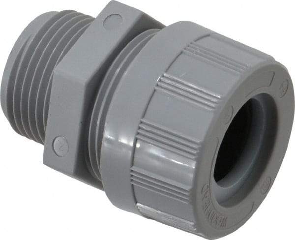 Woodhead Electrical - 19.05 to 22.23mm Capacity, Liquidtight, Straight Strain Relief Cord Grip - 1 NPT Thread, Nylon - Industrial Tool & Supply