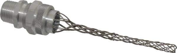 Woodhead Electrical - 6.35 to 9.53mm Capacity, Liquidtight, Straight Strain Relief Cord Grip - 1/2 NPT Thread, 4-1/2" Long, Aluminum - Industrial Tool & Supply