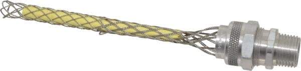 Woodhead Electrical - 9.53 to 12.7mm Capacity, Liquidtight, Straight Strain Relief Cord Grip - 1/2 NPT Thread, 6-1/4" Long, Aluminum - Industrial Tool & Supply