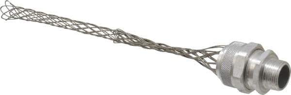 Woodhead Electrical - 19.05 to 22.23mm Capacity, Liquidtight, Straight Strain Relief Cord Grip - 3/4 NPT Thread, 9-1/2" Long, Aluminum - Industrial Tool & Supply