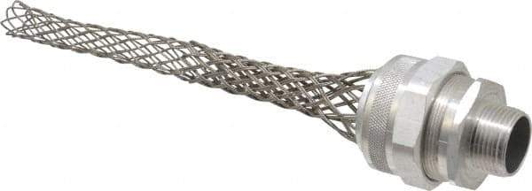 Woodhead Electrical - 25.4 to 28.58mm Capacity, Liquidtight, Straight Strain Relief Cord Grip - 1 NPT Thread, 12-1/4" Long, Aluminum - Industrial Tool & Supply