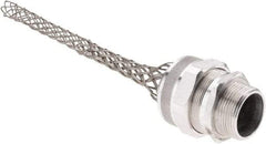 Woodhead Electrical - 19.05 to 22.23mm Capacity, Liquidtight, Straight Strain Relief Cord Grip - 1-1/4 NPT Thread, 9-1/8" Long, Aluminum - Industrial Tool & Supply