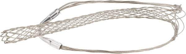 Woodhead Electrical - 1-3/4 to 1.99 Inch Cable Diameter, Tinned Bronze, Single Loop Support Grip - 34 Inch Long, 2,640 Lb. Breaking Strength, 20 Inch Mesh Length - Industrial Tool & Supply