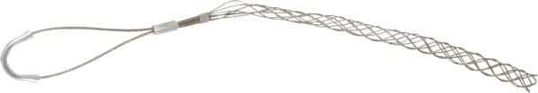 Woodhead Electrical - 1/2 to 0.61 Inch Cable Diameter, Tinned Bronze, Offset Loop Support Grip - 18 Inch Long, 770 Lb. Breaking Strength, 11 Inch Mesh Length - Industrial Tool & Supply