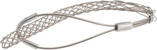 Woodhead Electrical - 0.62 to 0.74 Inch Cable Diameter, Tinned Bronze, Offset Loop Support Grip - 18 Inch Long, 960 Lb. Breaking Strength, 11 Inch Mesh Length - Industrial Tool & Supply
