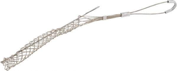 Woodhead Electrical - 0.62 to 0.74 Inch Cable Diameter, Tinned Bronze, Offset Loop Support Grip - 18 Inch Long, 960 Lb. Breaking Strength, 11 Inch Mesh Length - Industrial Tool & Supply