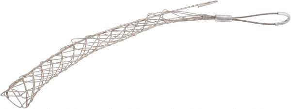 Woodhead Electrical - 1-1/2 to 1.74 Inch Cable Diameter, Tinned Bronze, Offset Loop Support Grip - 25 Inch Long, 1,680 Lb. Breaking Strength, 18 Inch Mesh Length - Industrial Tool & Supply