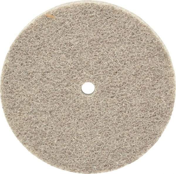 Norton - 3" Diam, 1/4" Face Width, 1/4" Center Hole, Fine Grade, Aluminum Oxide Deburring Wheel - Unitized, Medium Density 4 Grade, 8,000 RPM - Industrial Tool & Supply