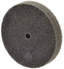 Norton - 3" Diam, 1/2" Face Width, 1/4" Center Hole, Fine Grade, Silicon Carbide Deburring Wheel - Unitized, Medium Density 4 Grade, 8,000 RPM - Industrial Tool & Supply