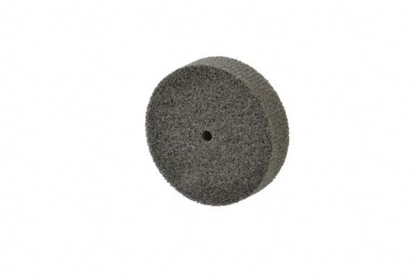 Norton - 3" Diam, 3/4" Face Width, 1/4" Center Hole, Fine Grade, Silicon Carbide Deburring Wheel - Unitized, Medium Density 4 Grade, 8,000 RPM - Industrial Tool & Supply