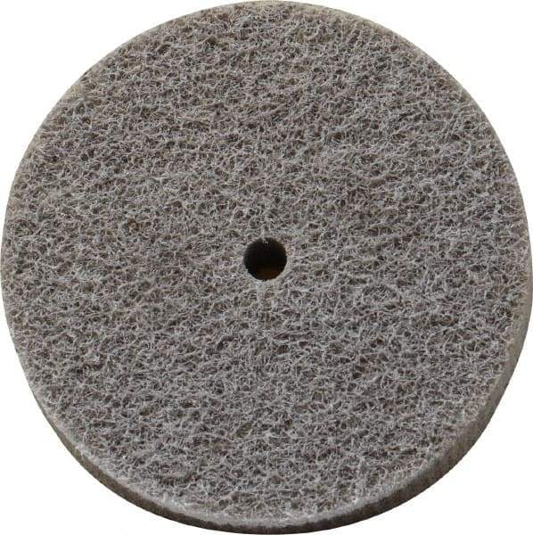 Norton - 3" Diam, 3/4" Face Width, 1/4" Center Hole, Fine Grade, Aluminum Oxide Deburring Wheel - Unitized, Medium Density 4 Grade, 8,000 RPM - Industrial Tool & Supply
