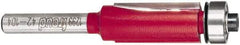 Freud - 1/2" Cut Diam, 1" Length of Cut, 7 Flute Flush Trim Edge Profile Router Bit - Carbide-Tipped, 1/4" Shank Diam, 2-13/16" OAL, Proprietary Coating - Industrial Tool & Supply