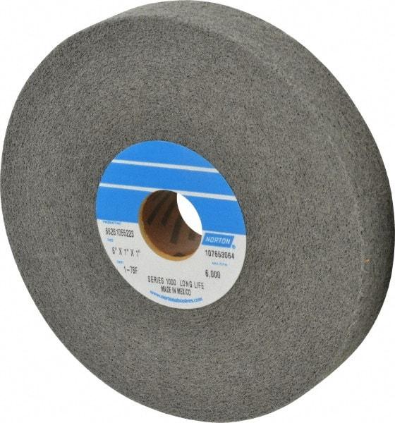 Norton - 6" Diam, 1" Face Width, 1" Center Hole, Fine Grade, Silicon Carbide Deburring Wheel - Convolute, Hard Density 7 Grade, 4,500 RPM - Industrial Tool & Supply