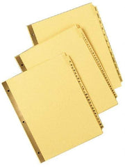 UNIVERSAL - 8-1/2 x 11" 1 to 31 Label, 31 Tabs, Double Sided Gold Mylar, Tab Divider - Tan/Black Tabs, Buff Folder - Industrial Tool & Supply