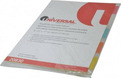 UNIVERSAL - 8-1/2 x 11" 5 Tabs, Single Sided Clear Mylar Reinforced Binding Edge, Insertable Tab Economy Indexes - Multicolor Tabs, Buff Folder - Industrial Tool & Supply