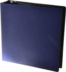 UNIVERSAL - 2" Sheet Capacity, 8-1/2 x 11", Round Ring Binder Without Label Holder - Suede Finish Vinyl Cover, Royal Blue - Industrial Tool & Supply