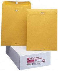UNIVERSAL - 13" Long x 10" Wide Clasp with Gummed Flap Kraft Envelope - 32 Lb Paper Weight - Industrial Tool & Supply