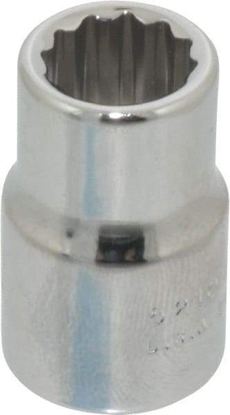 Proto - 3/8" Drive, Standard Hand Socket - 12 Points, 1-3/32" OAL, Chrome Finish - Industrial Tool & Supply