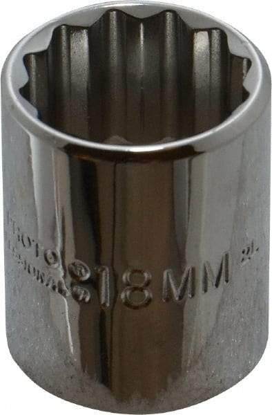 Proto - 3/8" Drive, Standard Hand Socket - 12 Points, 2-3/32" OAL, Alloy Steel, Chrome Finish - Industrial Tool & Supply