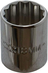 Proto - 3/8" Drive, Standard Hand Socket - 12 Points, 2-3/32" OAL, Alloy Steel, Chrome Finish - Industrial Tool & Supply