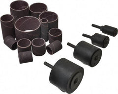 Merit Abrasives - 8-Piece Spiral Band Kit - Includes 3/4 to 2" Diam & 1 to 1-1/2" Wide Band Drums in Coarse, Medium & Fine Grades - Industrial Tool & Supply