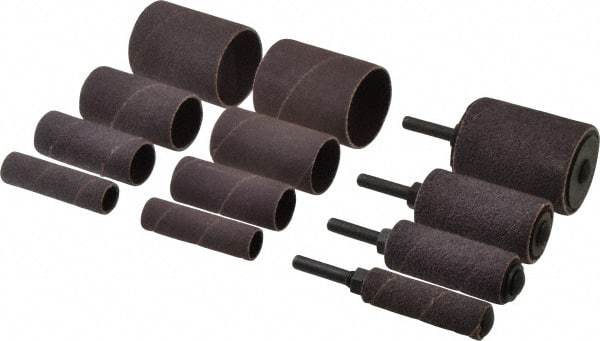 Merit Abrasives - 8-Piece Spiral Band Kit - Includes 3/4 to 2" Diam & 1 to 1-1/2" Wide Band Drums in Coarse, Medium & Fine Grades - Industrial Tool & Supply