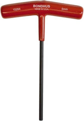 Bondhus - 5mm Hex, T-Handle Cushion Grip, Hex Key - 152mm OAL, Protanium High Torque Steel, Metric System of Measurement - Industrial Tool & Supply