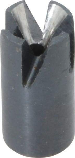 Made in USA - 60° Included Angle, 5/16-24" Hole Thread, Chamfer Edge, High Speed Steel, Outer Tube Edge Finishing Cutter - 1/2" Cutter Head Outside Diam, 1/4" Max Workpiece, 1" Long, 3/64" Threaded Hole Diam - Industrial Tool & Supply