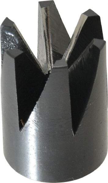 Made in USA - 60° Included Angle, 3/8-24" Hole Thread, Chamfer Edge, High Speed Steel, Outer Tube Edge Finishing Cutter - 7/8" Cutter Head Outside Diam, 1/2" Max Workpiece, 1-1/4" Long, 1/8" Threaded Hole Diam - Industrial Tool & Supply