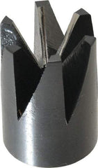 Made in USA - 60° Included Angle, 3/8-24" Hole Thread, Chamfer Edge, High Speed Steel, Outer Tube Edge Finishing Cutter - 7/8" Cutter Head Outside Diam, 1/2" Max Workpiece, 1-1/4" Long, 1/8" Threaded Hole Diam - Industrial Tool & Supply
