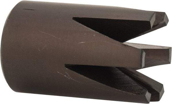 Made in USA - 60° Included Angle, 1/2-20" Hole Thread, Chamfer Edge, High Speed Steel, Outer Tube Edge Finishing Cutter - 1-1/8" Cutter Head Outside Diam, 3/4" Max Workpiece, 1-5/16" Long, 1/4" Threaded Hole Diam - Industrial Tool & Supply
