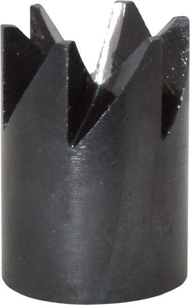 Made in USA - 90° Included Angle, 3/8-24" Hole Thread, Chamfer Edge, High Speed Steel, Outer Tube Edge Finishing Cutter - 7/8" Cutter Head Outside Diam, 1/2" Max Workpiece, 1-1/4" Long, 1/8" Threaded Hole Diam - Industrial Tool & Supply