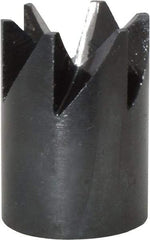 Made in USA - 90° Included Angle, 3/8-24" Hole Thread, Chamfer Edge, High Speed Steel, Outer Tube Edge Finishing Cutter - 7/8" Cutter Head Outside Diam, 1/2" Max Workpiece, 1-1/4" Long, 1/8" Threaded Hole Diam - Industrial Tool & Supply