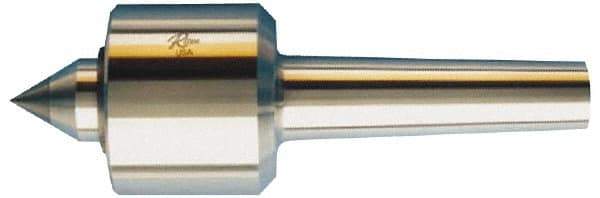 Riten - MT4 Taper Shank, 3-1/16" Head Diam Carbide Tipped Live Center - 5,000 Max RPM, 2-25/32" Head Length, 1-3/8" Point Diam, 1-13/16" Point Len, 1,000 Lb Max Workpc, 7/8" Tip Diam, Standard Point - Industrial Tool & Supply
