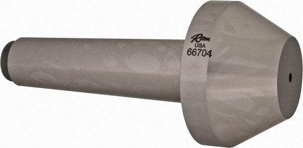 Riten - 2-3/4" Head Diam, Hardened Tool Steel Bull Nose Point Solid Dead Center - 4MT Morse Taper, 2-3/4" Point Diam, 1.077" Point Length, 2-5/64" OAL - Industrial Tool & Supply