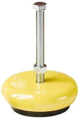 Gibraltar - 100 Lb Capacity, 1/4-28 Thread, Zinc Stud, Machine Socket Mount Leveling Mount - 1-3/4" Stud Length, 2" Base Diam, Elastomer Pad - Industrial Tool & Supply
