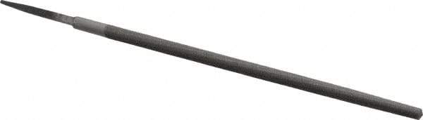 Value Collection - 8" Long, Second Cut, Round American-Pattern File - Double Cut, Tang - Industrial Tool & Supply