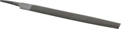 Value Collection - 8" Long, Smooth Cut, Half Round American-Pattern File - Double Cut, 7/32" Overall Thickness, Tang - Industrial Tool & Supply