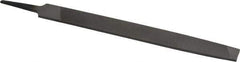 Value Collection - 8" Long, Second Cut, Mill American-Pattern File - Single Cut, 9/64" Overall Thickness, Tang - Industrial Tool & Supply