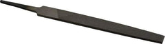 Value Collection - 4" Long, Second Cut, Flat American-Pattern File - Double Cut, 5/64" Overall Thickness, Tang - Industrial Tool & Supply