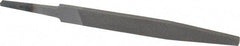 Value Collection - 4" Long, Smooth Cut, Flat American-Pattern File - Double Cut, 5/64" Overall Thickness, Tang - Industrial Tool & Supply