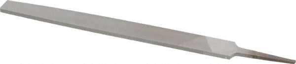 Value Collection - 8" Long, Smooth Cut, Flat American-Pattern File - Double Cut, 7/32" Overall Thickness, Tang - Industrial Tool & Supply