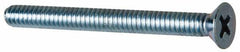 Value Collection - #10-24 UNC, 2" OAL Phillips Drive Machine Screw - Flat Head, Grade 2 Steel, Zinc-Plated Finish, Without Washer - Industrial Tool & Supply