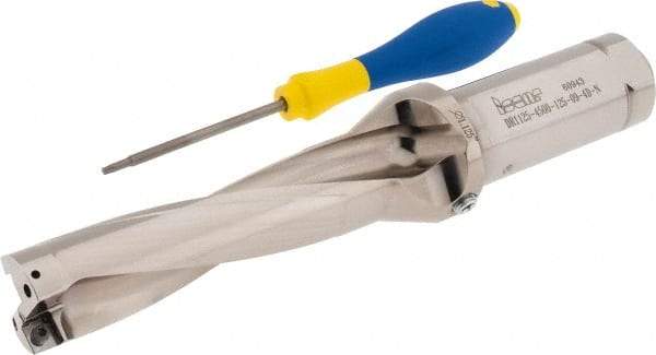 Iscar - 4-1/2" Max Drill Depth, 4xD, 1-1/8" Diam, Indexable Insert Drill - 2 Inserts, 1-1/4" Shank Diam, Straight Shank - Industrial Tool & Supply