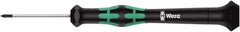 Wera - #000 Phillips Point, 40mm Blade Length Precision Phillips Screwdriver - 137mm OAL - Industrial Tool & Supply
