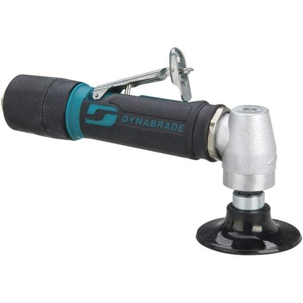 Dynabrade - 3" Max Disc, 15,000 RPM, Pneumatic Handheld Disc Sander - 21 CFM, 1/4" Inlet, 0.4 hp, 90 psi, Includes Wrench & Disc Sander - Industrial Tool & Supply