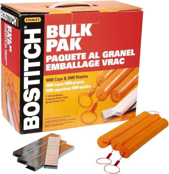 Stanley Bostitch - 1" Long x 5/16" Wide, 18 Gauge Wide Crown Construction Staple - Steel, Chisel Point - Industrial Tool & Supply