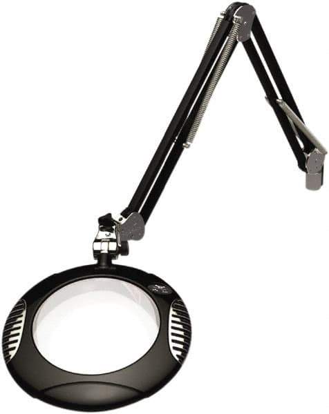 O.C. White - 43 Inch, Spring Suspension, Clamp on, LED, Black, Magnifying Task Light - 8 Watt, 7.5 and 15 Volt, 2x Magnification, 5-1/4 Inch Wide, 7-1/2 Inch Long - Industrial Tool & Supply