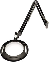 O.C. White - 43 Inch, Spring Suspension, Clamp on, LED, Black, Magnifying Task Light - 8 Watt, 7.5 and 15 Volt, 2x Magnification, 5-1/4 Inch Wide, 7-1/2 Inch Long - Industrial Tool & Supply